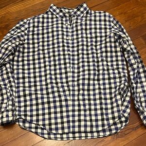 Banana Republic Navy and White Plaid Shirt